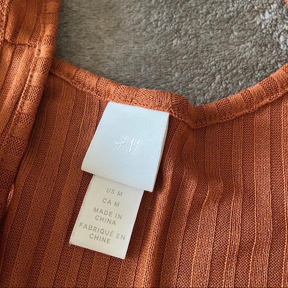 H&M Rust/Orange Ribbed Button Tank - Picture 4 of 5
